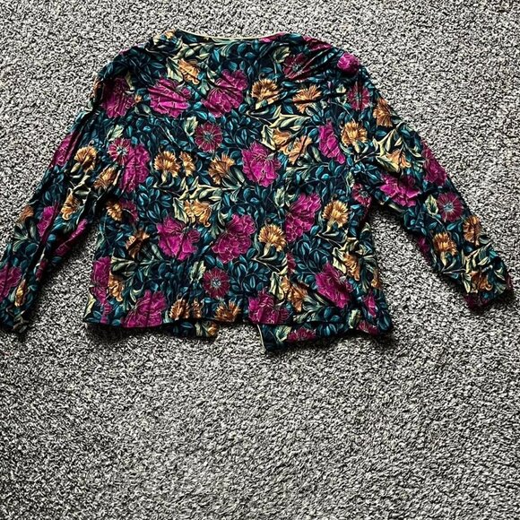 Vintage A.S. Elliot Cardigan Women 22W Floral Fairy Cottagecore Whimsical Jacket - Picture 6 of 8